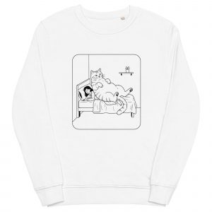 LIFE WITH A CAT - Unisex organic sweatshirt